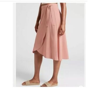 Athleta Grace Wrap skirt in salmon pink